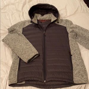 Men’s winter jacket with hood.